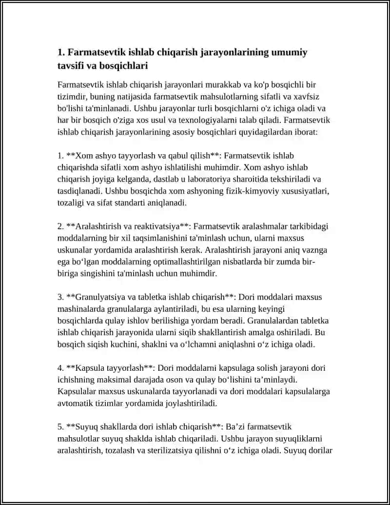 Farmatsevtik Texnologiya Jarayonlari va Qurilmalari 4