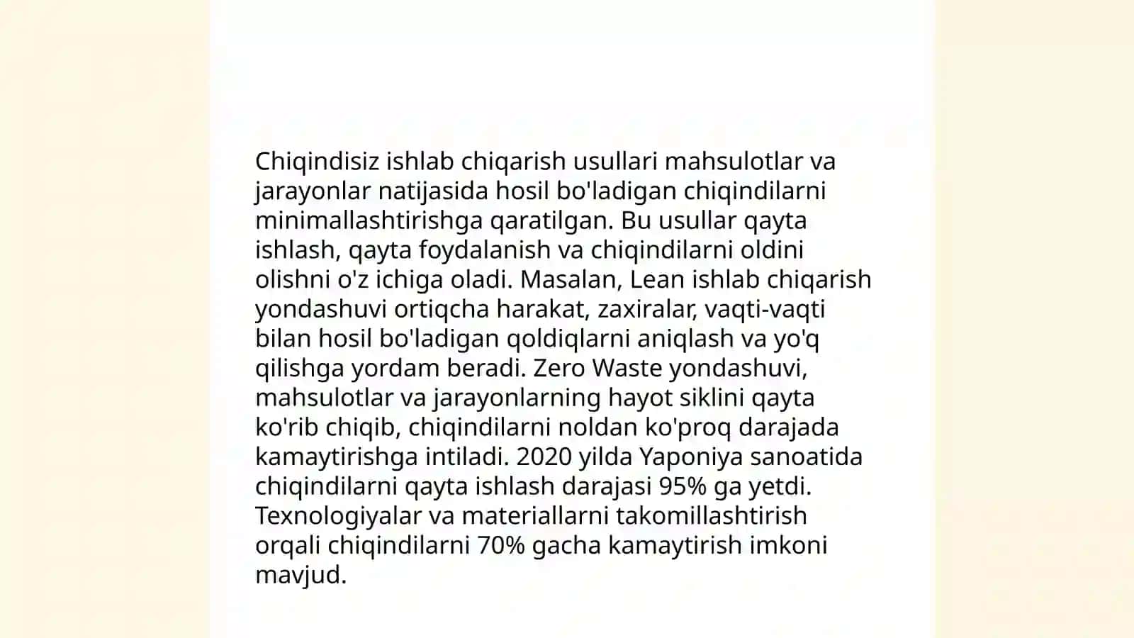 Yopiq Zanjirli Chiqindisiz Texnologiyalar Yaratish 4