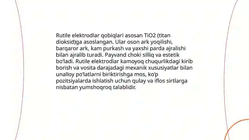 Payvandlash elektrodlar tasnifi 4
