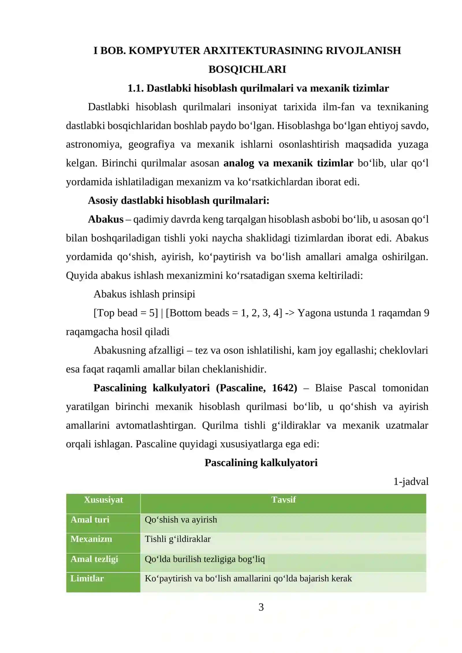KOMPYUTER ARXITEKTURASINING RIVOJLANISH BOSQICHLARI, ZAMONAVIY KOMPYUTERLARNING ARXITEKTURASI TAMOYILLARI VA KLASSIFIKATSIYASI 4