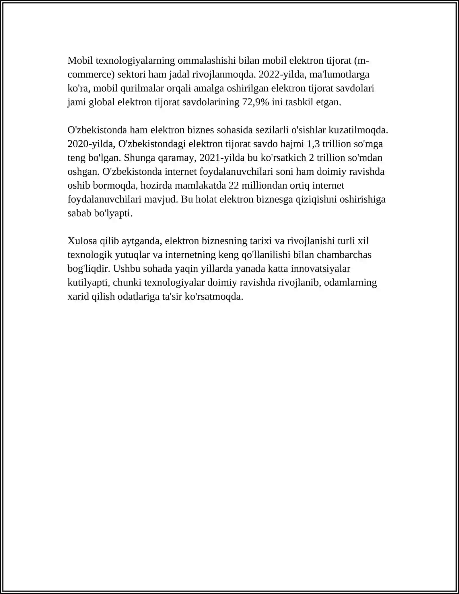 ELEKTRON BIZNES VA MOBIL TIJORAT TEXNALOGIYALARI 4