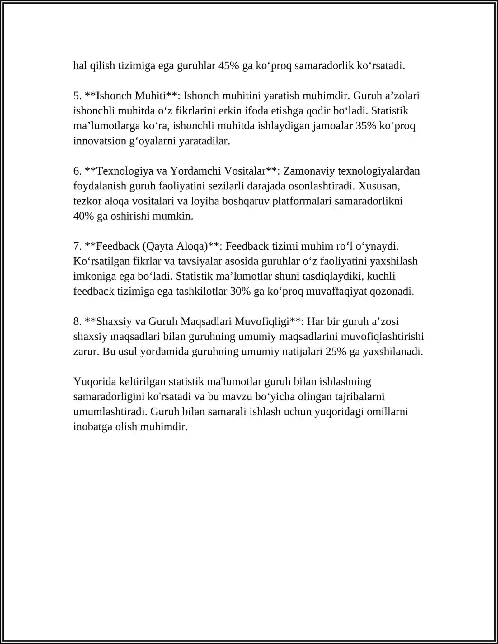 SOTSIAL-PSIXOLOGIK TRENING NEOBIXEVIORISTIK ANANALARDA;GURUH BILAN ISHLASH JARAYONIDA PAYDO BO‘LISHI MUMKIN BO‘LGAN MUAMMOLI VAZIYATLAR 4