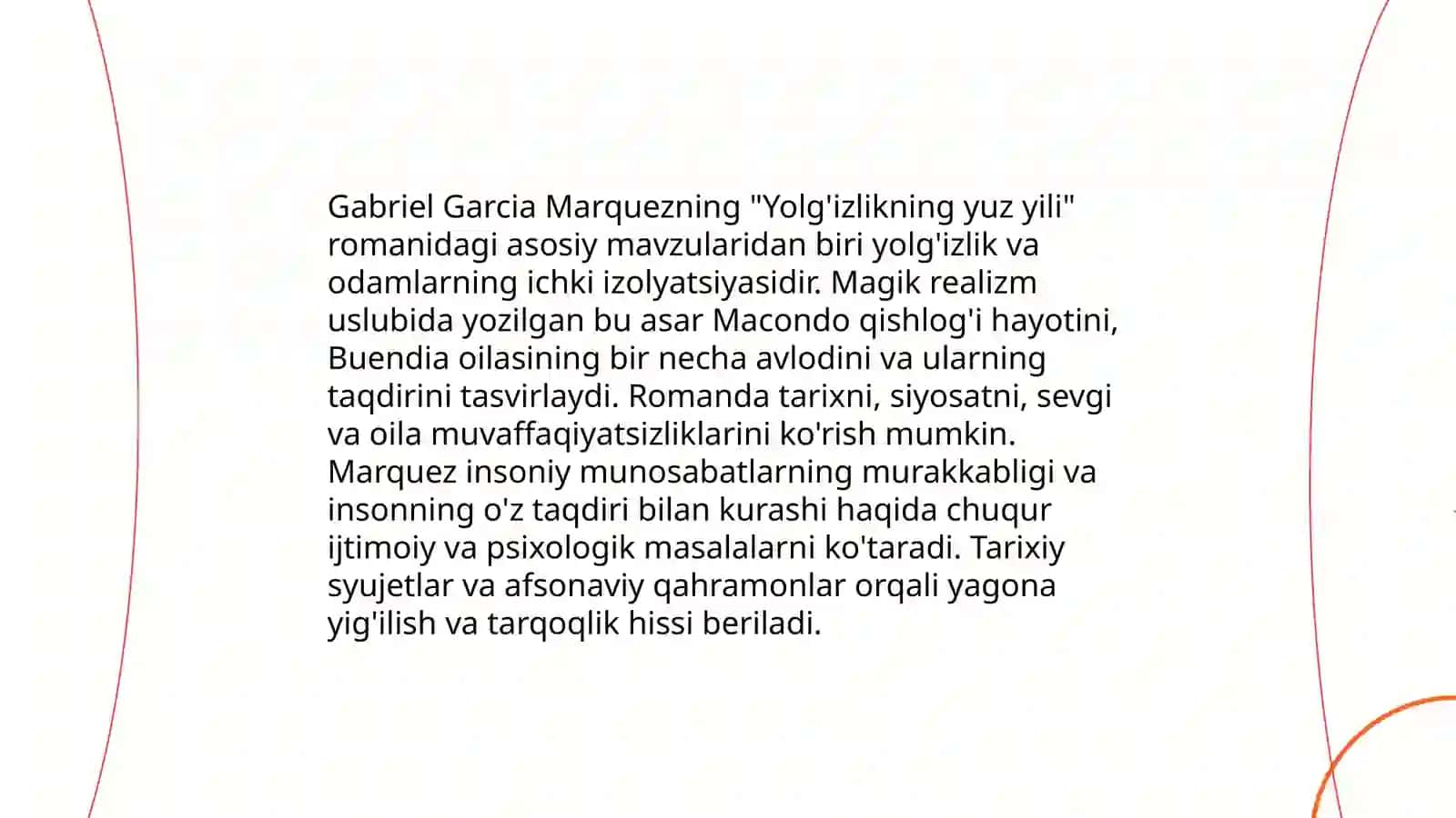 Gabriel Garsia Markes ijodi haqida 4