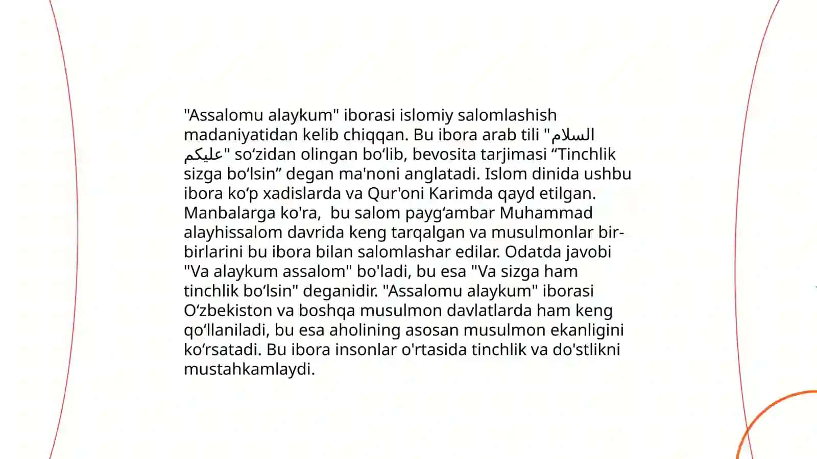 Assalomu alaykumning iborasi tarixi 4