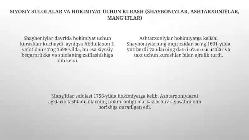 Buxoro amirligining tashkiltopishivasiyosiytarixi 4
