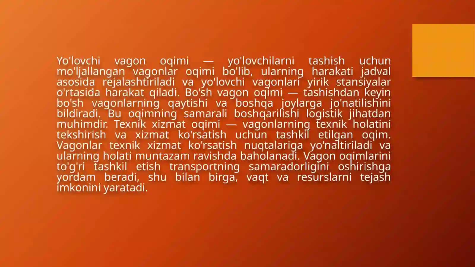 Vagonoqimlarining tashkiliyati va boshqarilishi 4