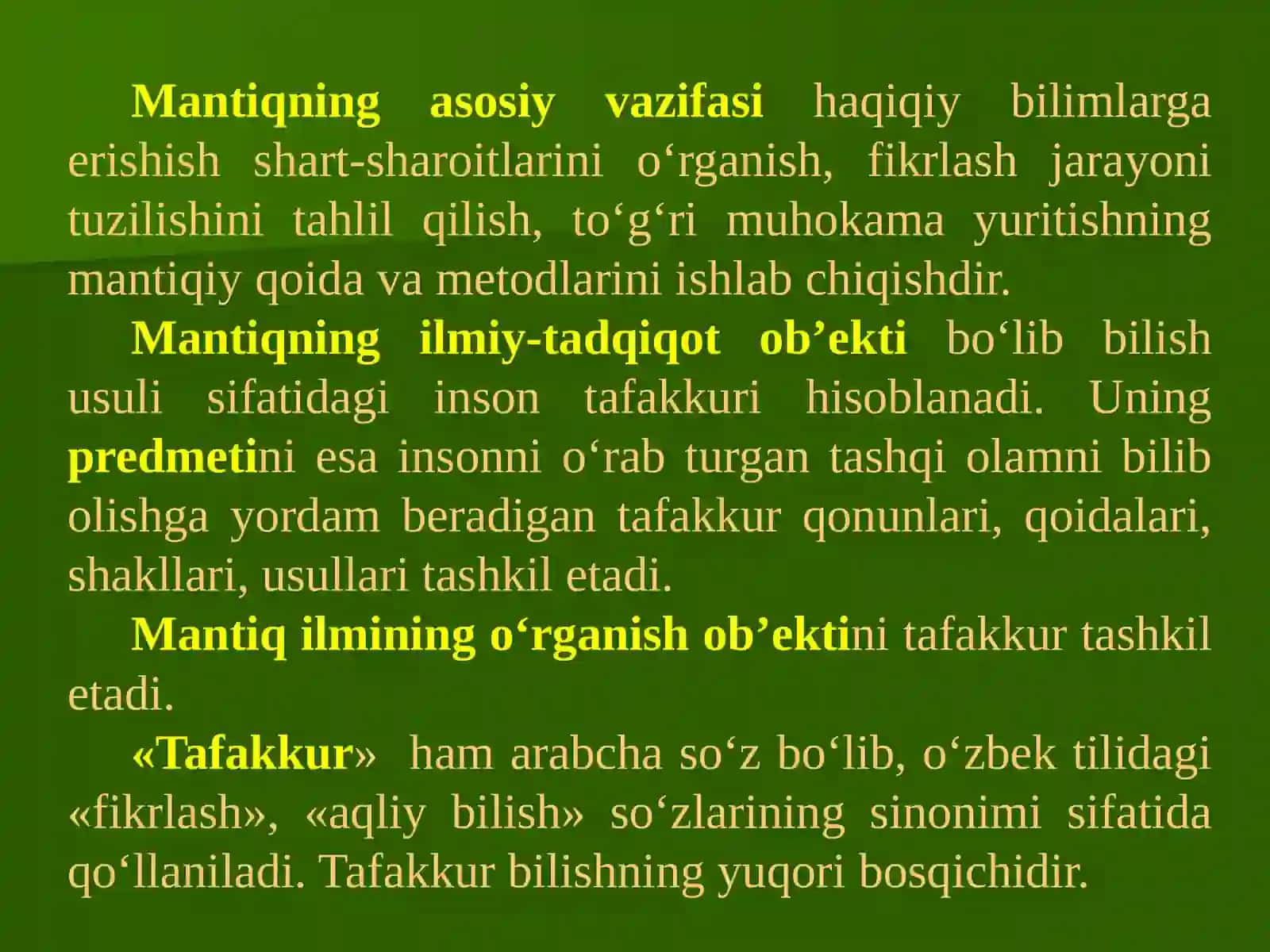 Tafakkurning mantiqiy shakllari va qonunlari 4