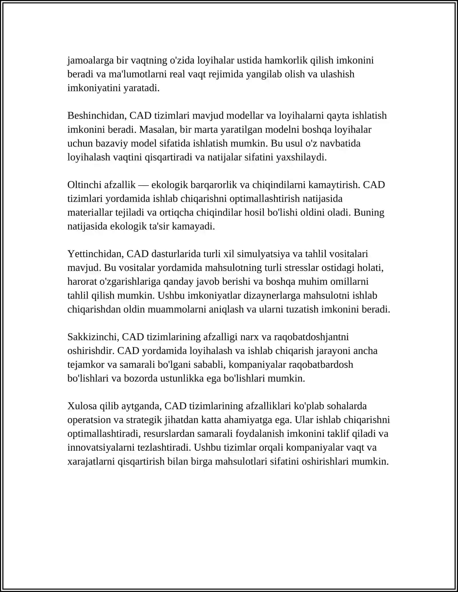 CAD TIZIMLARI UCBUN KLASTER YARATISH 4