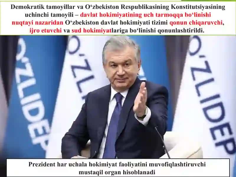 OʻZBEKISTONDA DEMOKRATIK, FUQAROLIK JAMIYATI ASOSLARINING SHAKLLANISHI, AMALGA OSHIRILGAN SIYOSIY ISLOHOTLAR 4