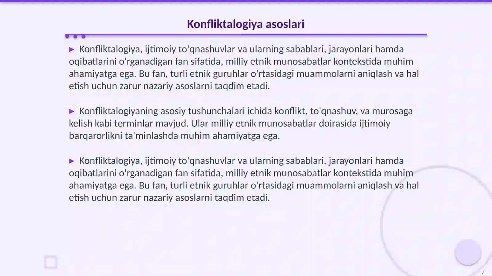 Konfliktalogiya muammolar tizimida milliy etnik munosabatlar 4