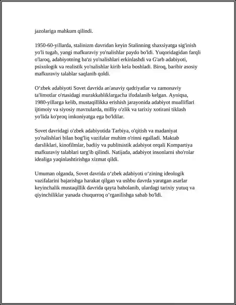 ADABIYOT VA MAFKURA MAVZUSIDA PREZINTATSIYA TAYYORLASH 4