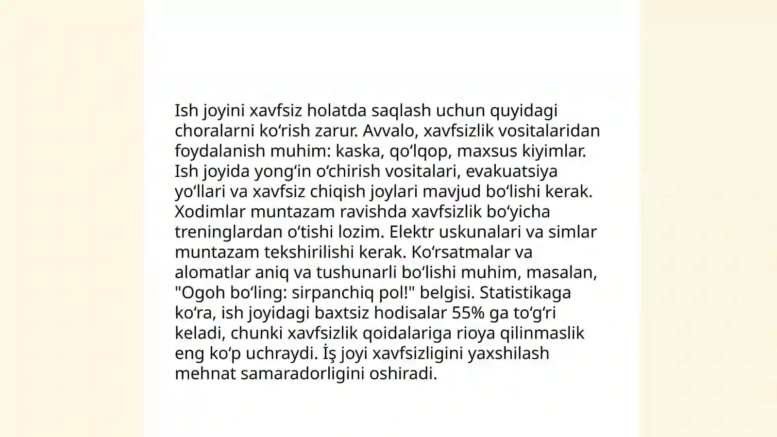 Ishlab chiqarishda texnika hayot xavfsizligi mavzusida tematik reja tayyorlash 4