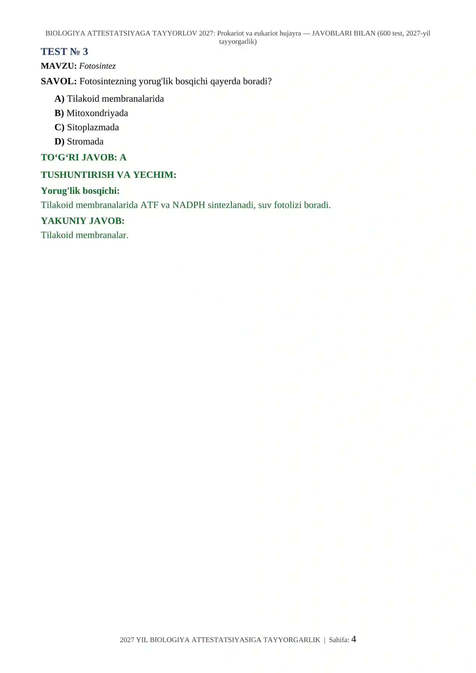 BIOLOGIYA ATTESTATSIYAGA TAYYORLOV 2027 4