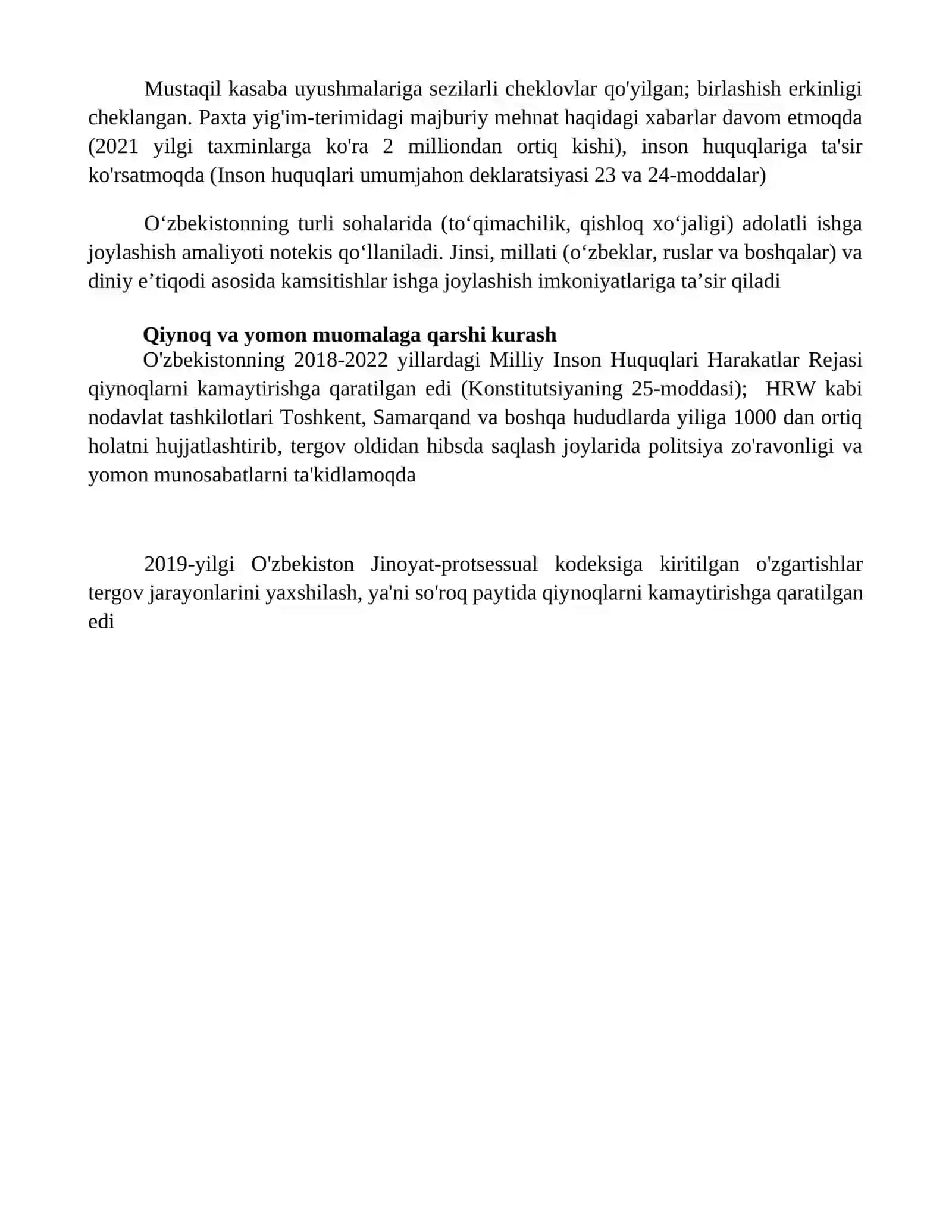 O'zbekistonda inson huquqlari va erkinliklarini kafolatining yaratilishi 4