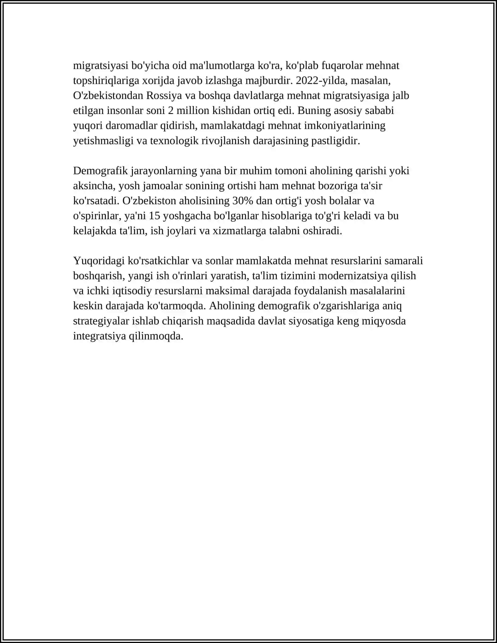 Aholi demografiyasi va mehnat taklifi muammolari 4