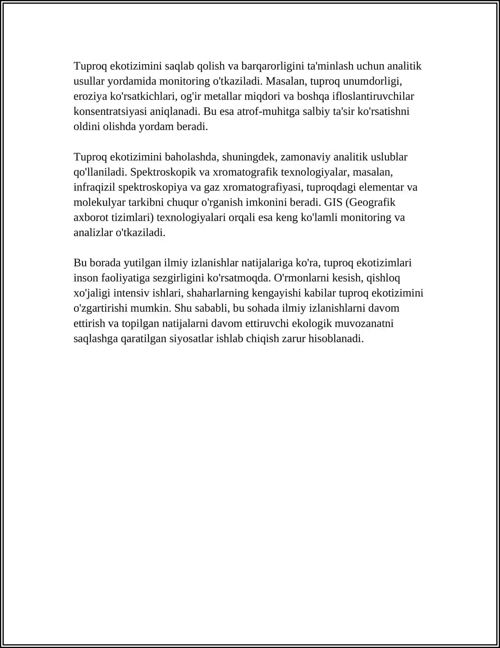 TUPROQ EKOLOGIYASIDA ANALITIK USULLARNING AHAMIYATI 4