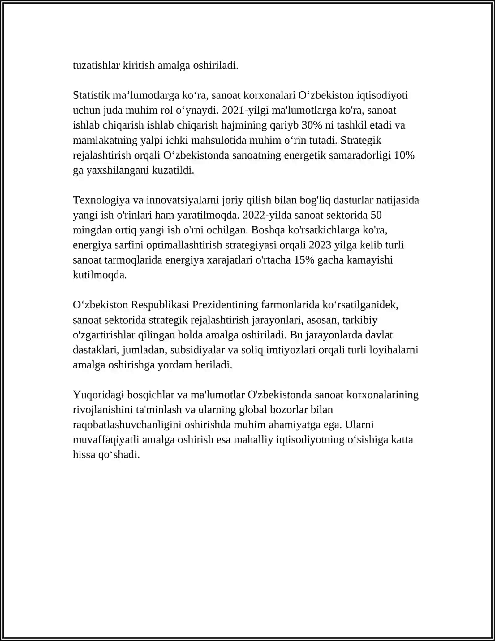 SANOAT KORXONALARINI STRATEGIKLASHTIRISH TENDENSIYALARINI STRATEGIK TAHLIL QILISHNING MOHIYATI 4