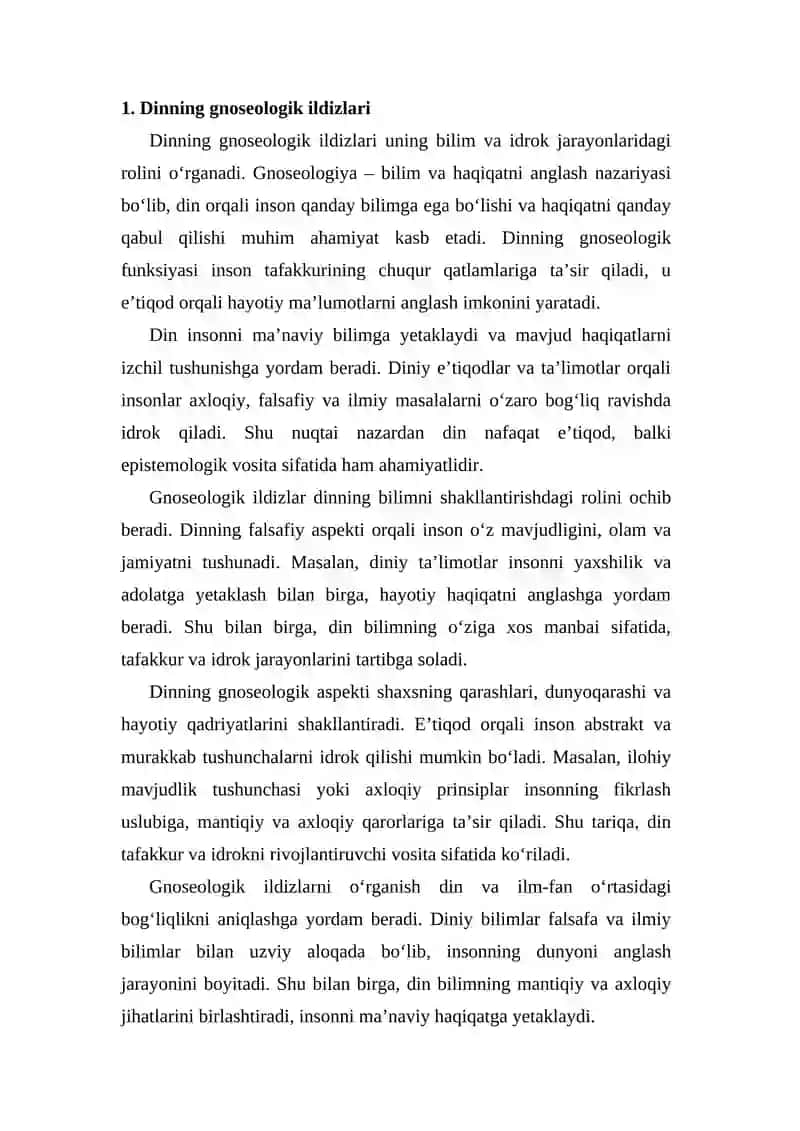 Dinning gnoseologik, psixologik va ijtimoiy ildizlari 4
