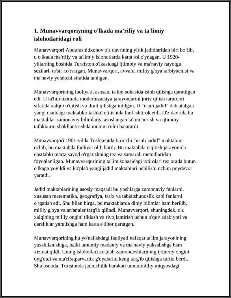 Jadid Ma'rifatparvarlarining O'lka Ijtimoiy - Ma'naviy Hayotida Tutgan O'rni 4