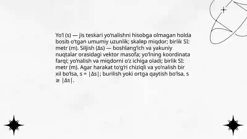 To'g'ri chiziqli harakat tushunchasi va xossalari 4