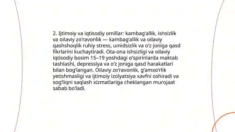 Voyaga yetmaganlar oʻrtasida oʻz joniga qasd qilishning nazariy sabablari va mavjud muammolari 4