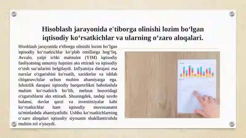 Milliy hisobchilik tizimida yalpi ichki mahsulot ko‘rsatkichi 4