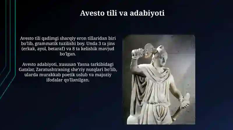 Avesto qadimgi dunyo madaniyati organishi muhim manba sifatida 4
