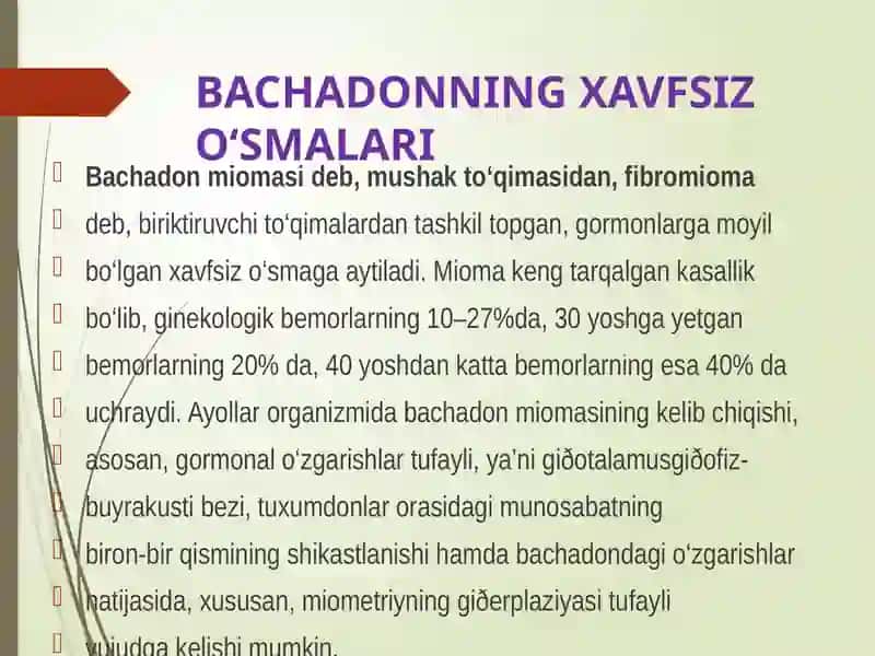 AYOLLAR JINSIY A’ZOLARIDA O’SMA OLDI VA O’SMA KASALLIKLARI 4
