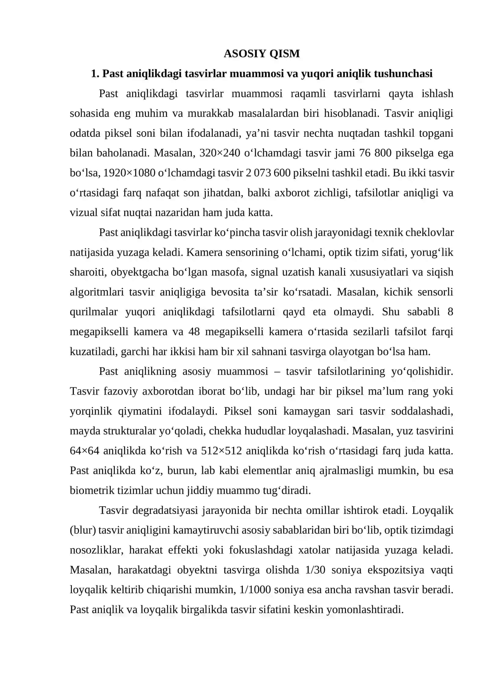 Past aniqlikdagi rasmlarni yaxshilash uchun yuqori aniqlik yaratish usullari 4