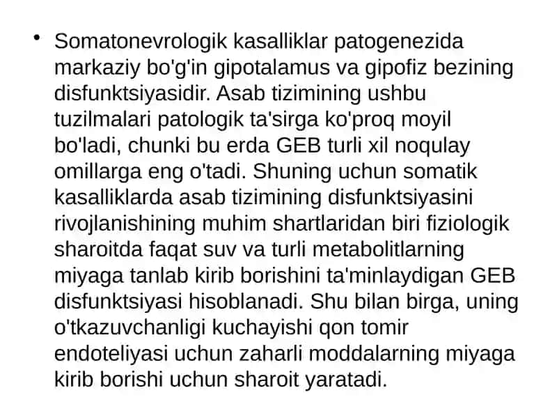 Somatonevrologik sindromlar (revmatizm, jigar, buyrak va o’pka kasalliklari) 4