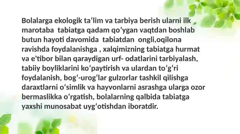 Ekologik tarbiya 4
