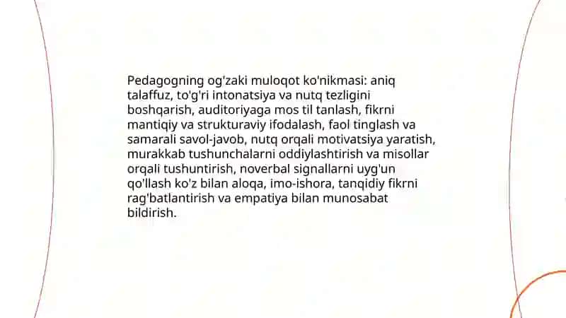 Pedagogning kommunikativ ko'nikmasi 4