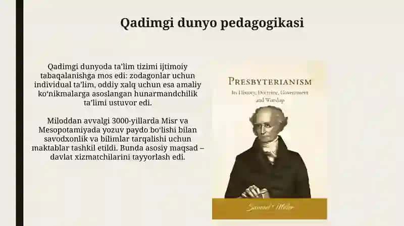 Pedagogika ta'limotlar tarixi 4
