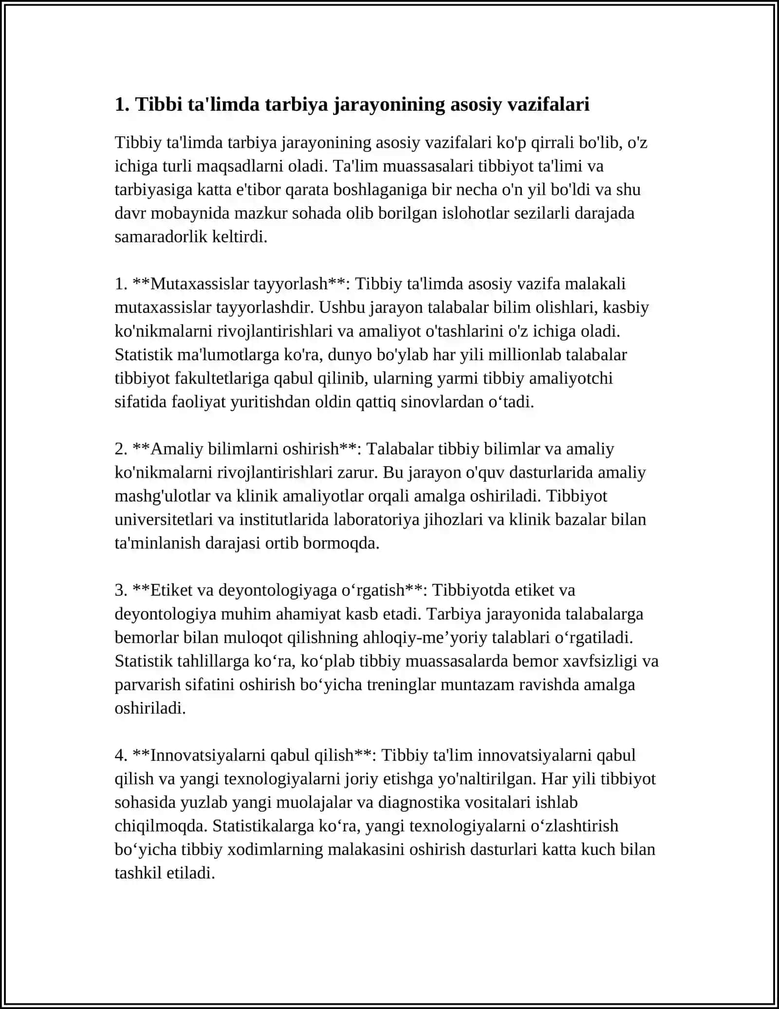 TIBBIYOTDA TARBIYA JARAYONINING MOHIYATI VA MAZMUNI 4