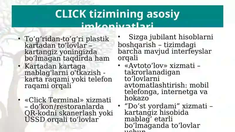Click Up – naqdsiz to'lovlarning yangi darajasi. 4