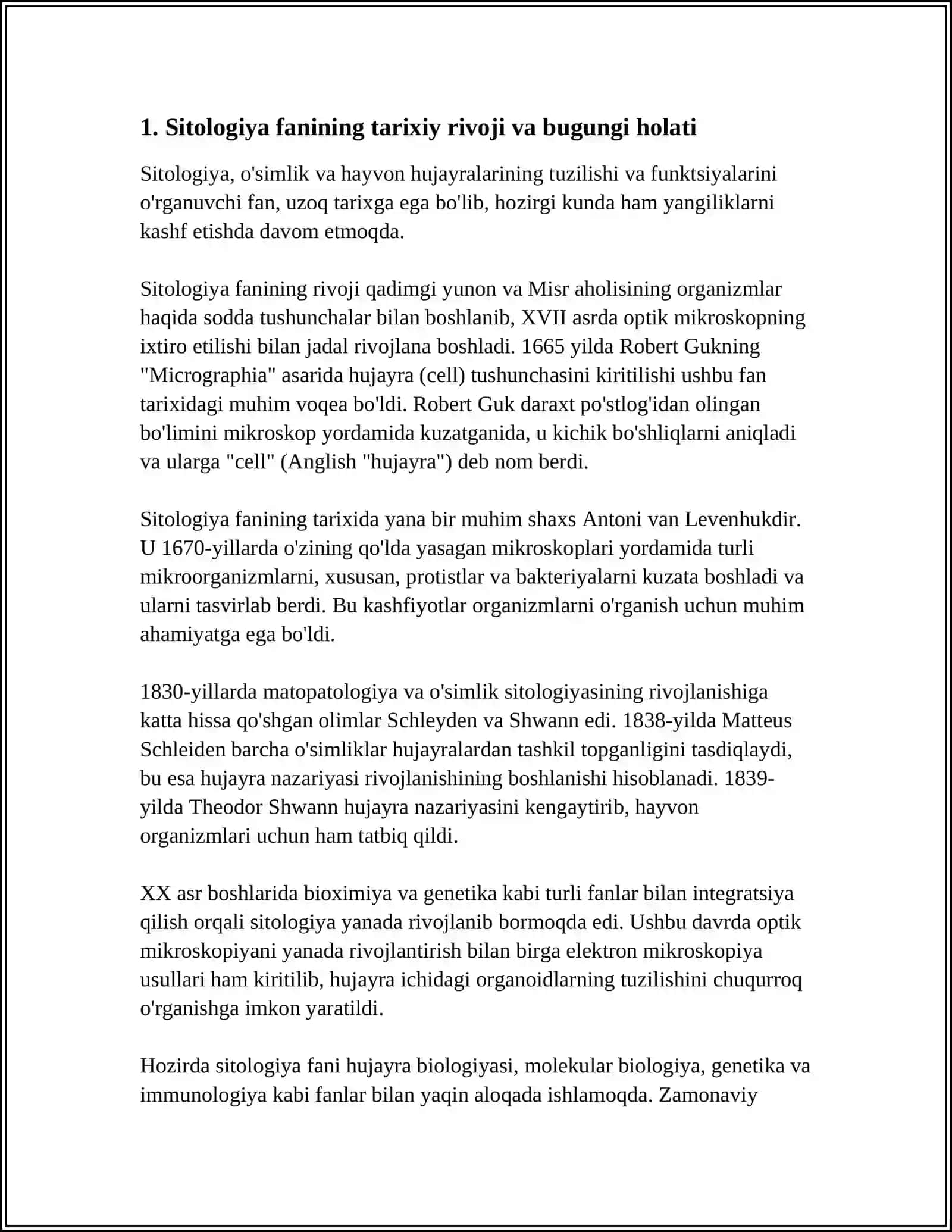 OʻZBEKISTON VA DUNYODA SITOLOGIYA FANINING BUGUNGI HOLATI YUTUQ VA KAMCHILIKLARI 4