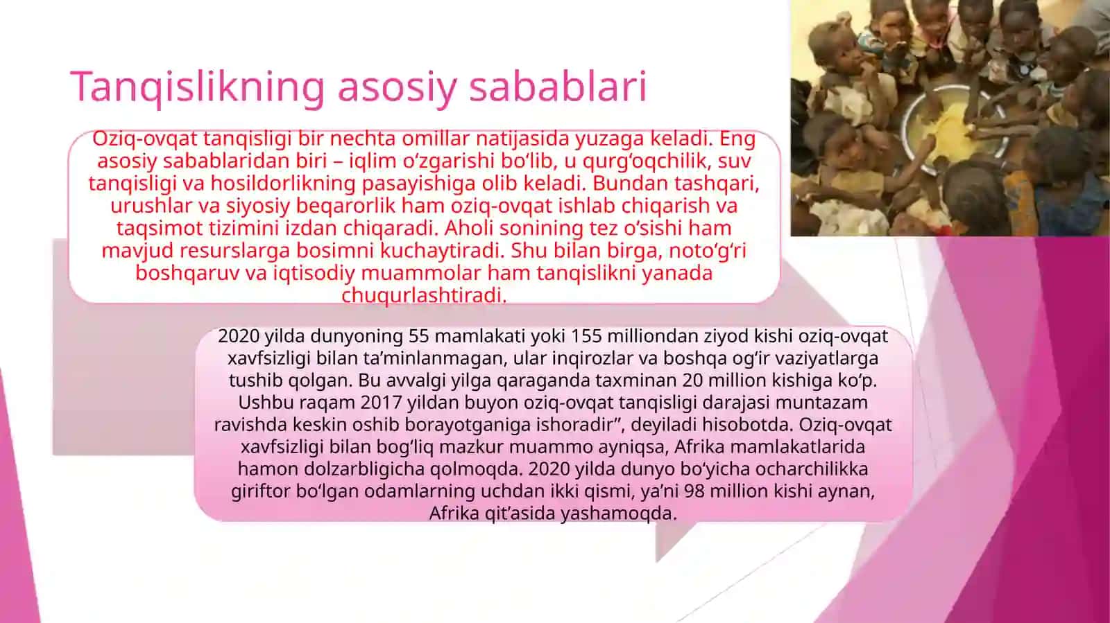 Oziq-ovqat tanqisligi mavzusida tayyor slayd taqdimot. 4