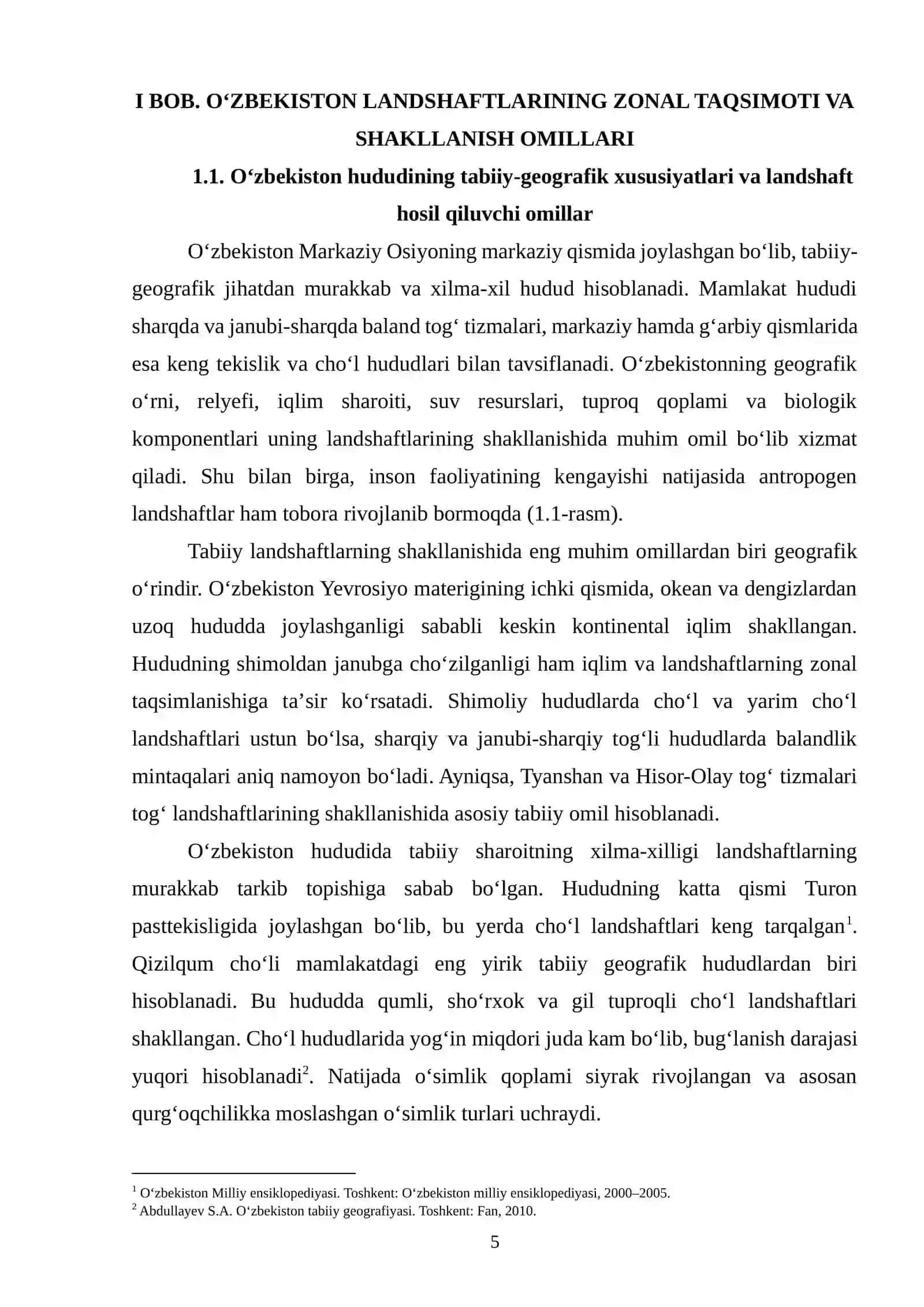 O‘zbekiston landshaftlarining zonal taqsimoti va iqlim o‘zgarishi sharoitida o‘zgarish tendensiyalari 4
