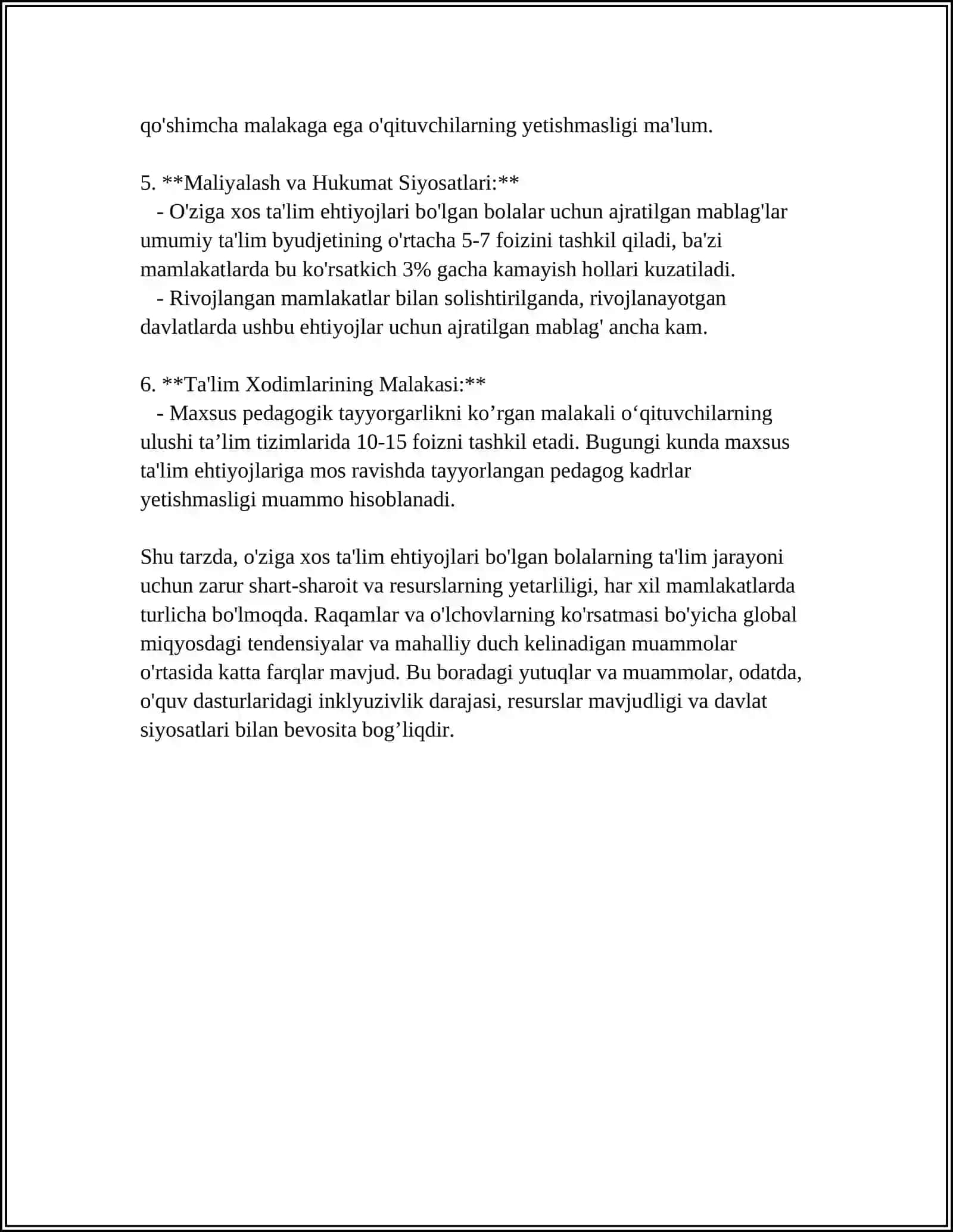 ALOHIDA TA'LIM EHTIYOJLARI BO'LGAN BOLALARNI SAMARALI INKLYUZIF TA'LIM OLISHNING ASOSIY SHARTALARI 4