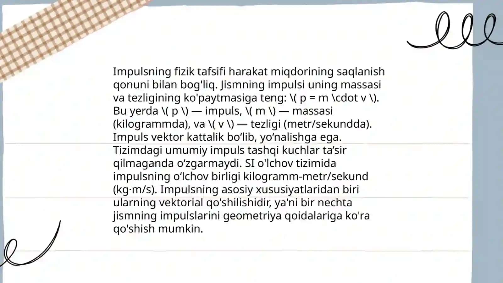 Impulsning saqlanish qonuni 4