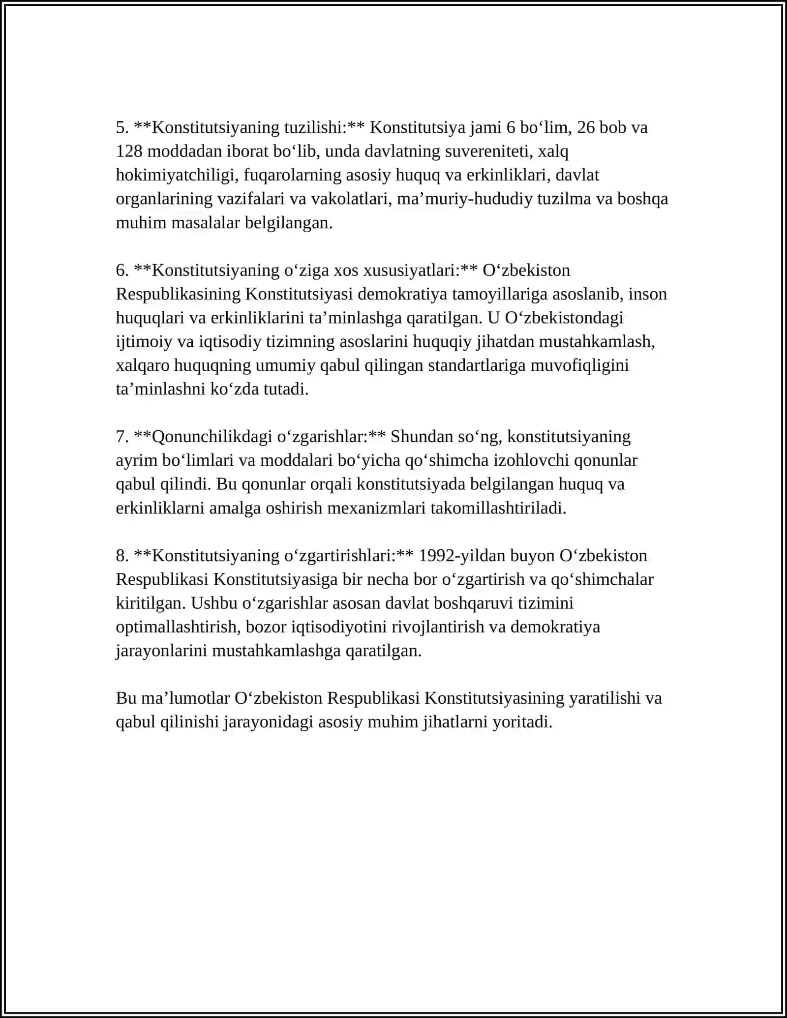 O‘ZB RES KONSTITUTSIYASINING MAZMUNI VA ASOSIY JIHATI 4