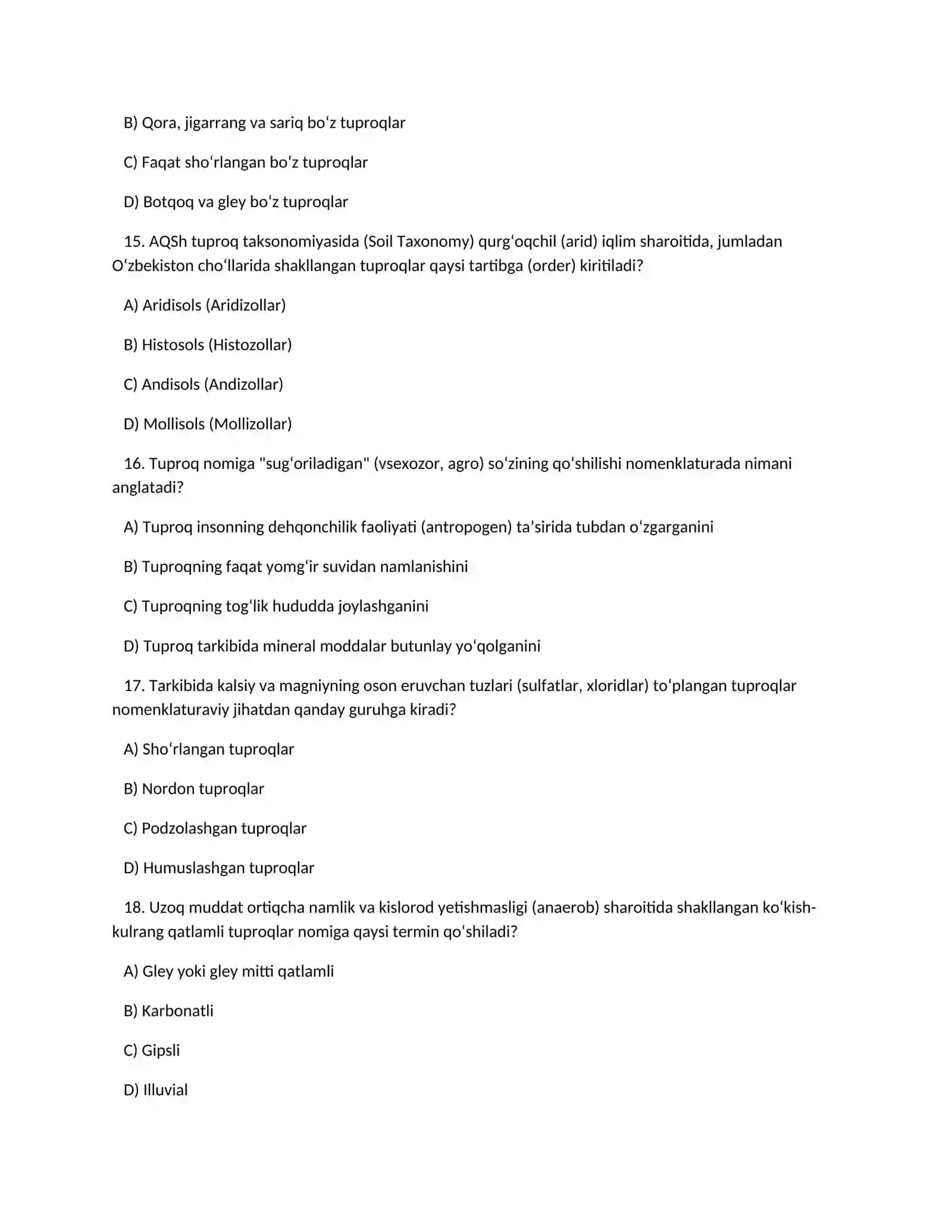 Tuproqlar nomenklaturasi (tasnifi va nomlanishi) 4