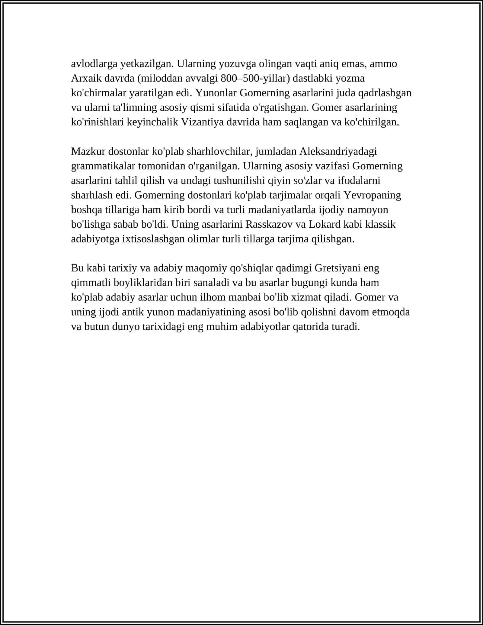 ANTIK DAVR ADABIYOTLARI VA YOZUVCHILARI 4