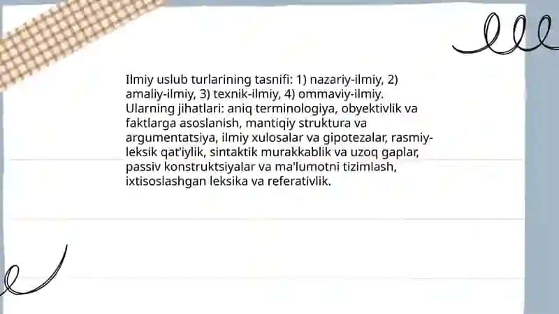 Ilmiy uslub turlari va hususiyatlari 4