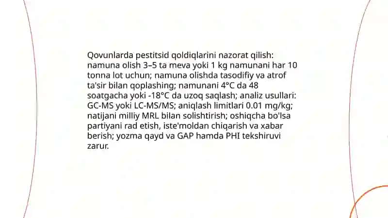 Qishloq xo'jaligi mahsulotlarni nazorat qilish. Qovun misolida 4