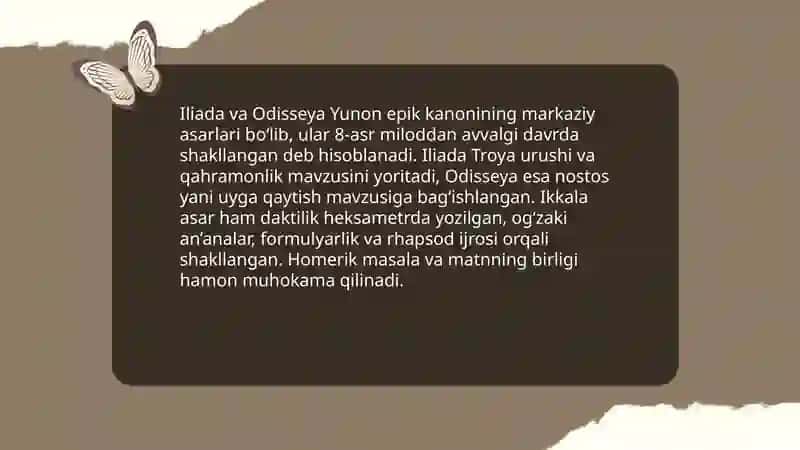 Yunon adabiyotining shakllanish davrlari 4