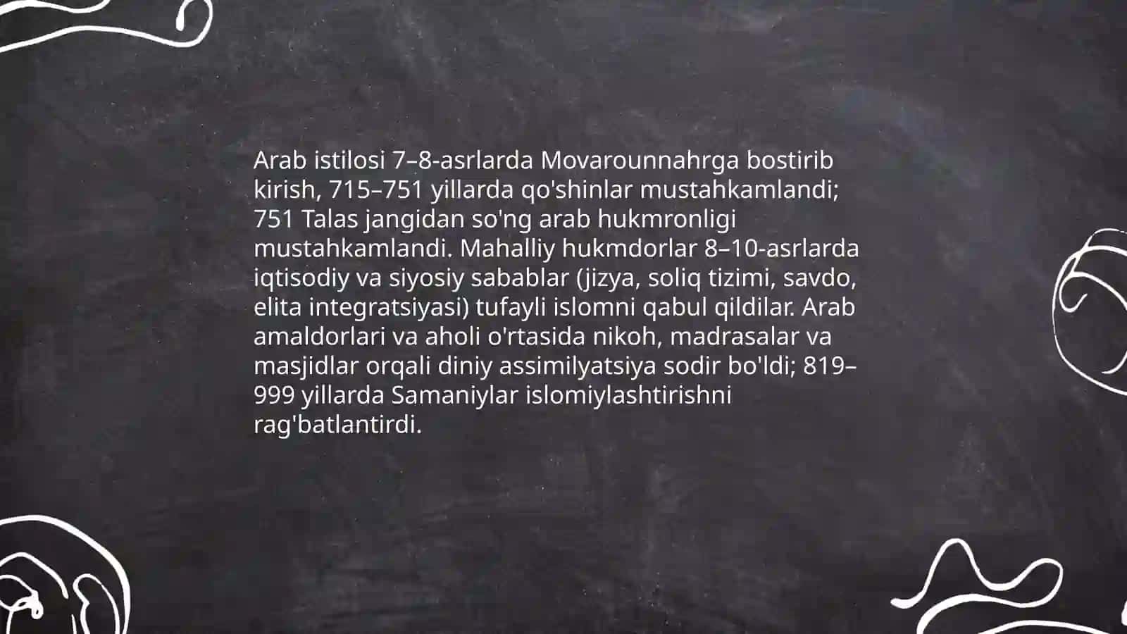 Movarounnahrda Islom dinining tarqalishi va madrasa ta'lim shakllanishi ning ijtimoiy madaniy hayotga ta'siri 4