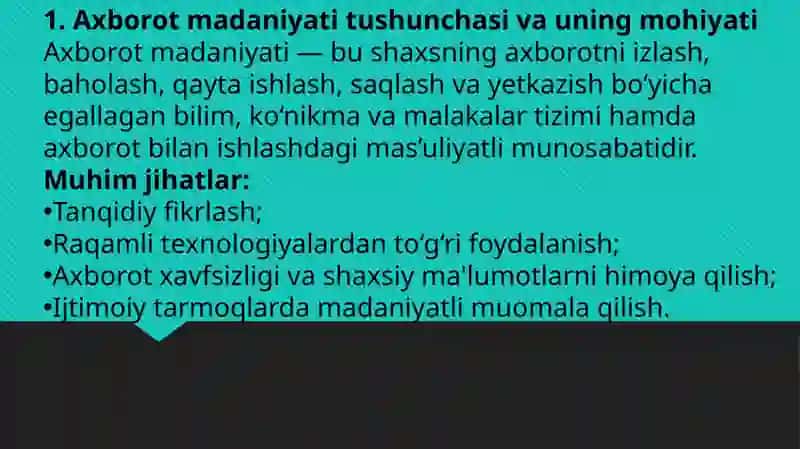 Bo’lajak o’qituvchilarda axborot madaniyatini shakillantirish 4