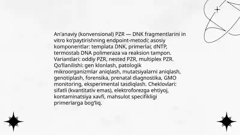 Molekulyar Biologiya sohasida PZR usuli va uning fan rivojidagi yutuqlari 4