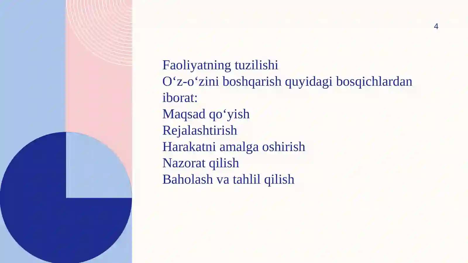 O‘Z O‘ZINI BOSHQARISH FAOLIYAT SIFATIDA 4